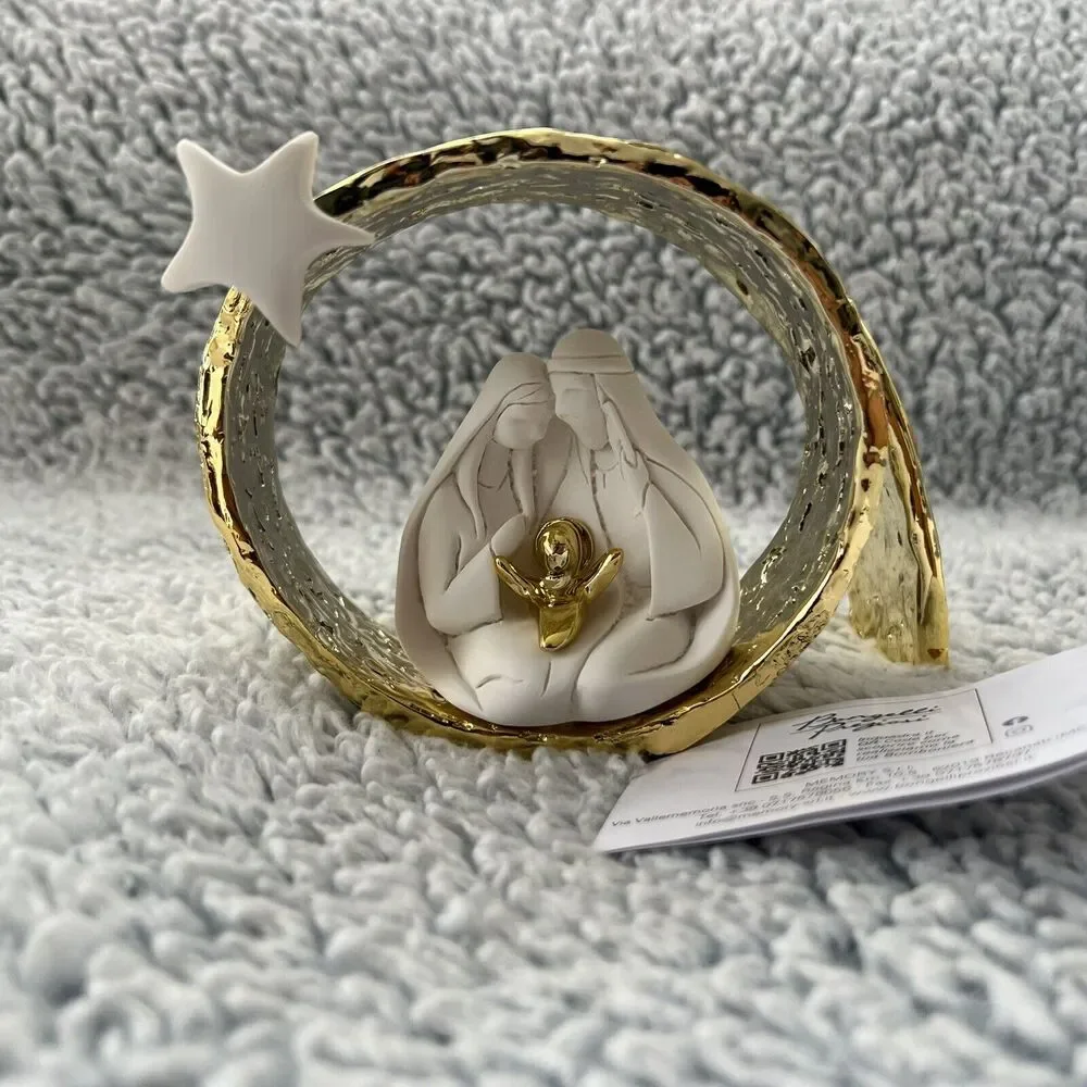 Bongelli Preziosi Nativity Three Figures In One-Piece Set Gold White NEW in Box - Picture 6 of 16